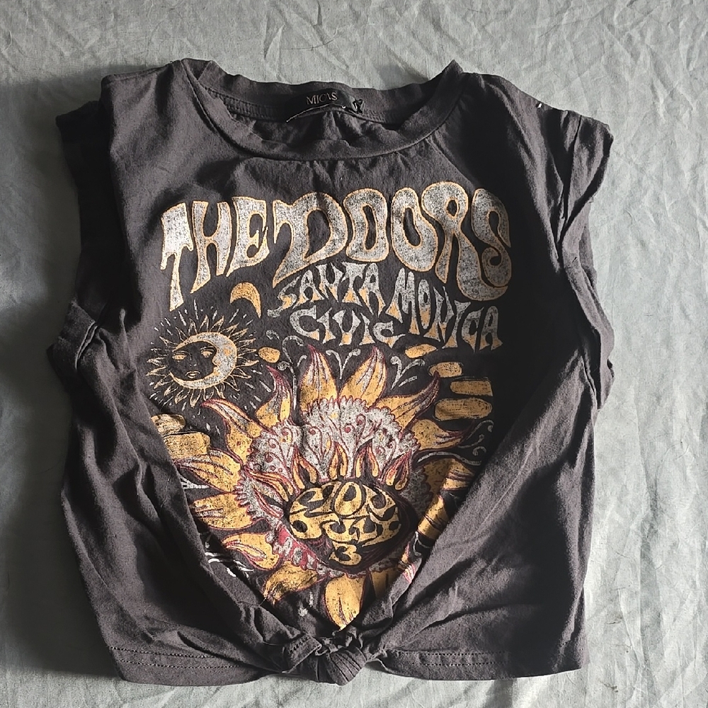 Micas xs Graphic Band Tee with Sunflower Design